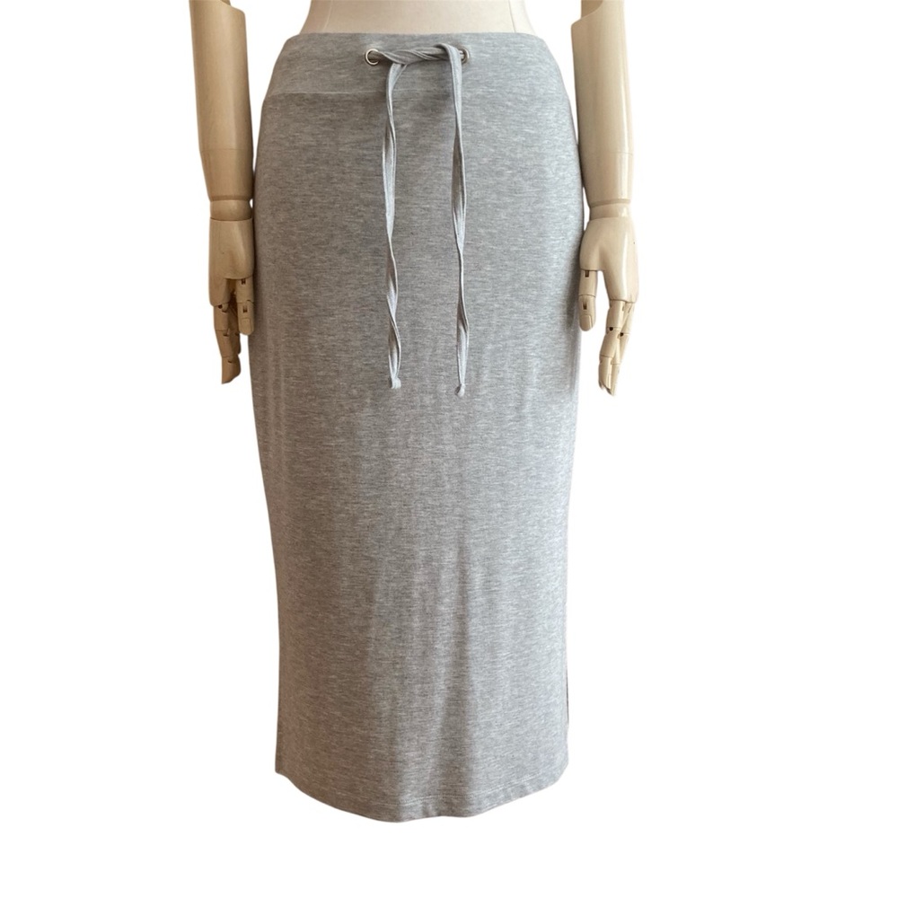 PRESS | Canada Gray Modal Side Slit Midi Pencil Skirt M NWOT Athleisure